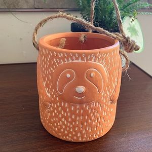 NEW Sloth clay hanging plant succulent pot NWT CUTE garden flower container